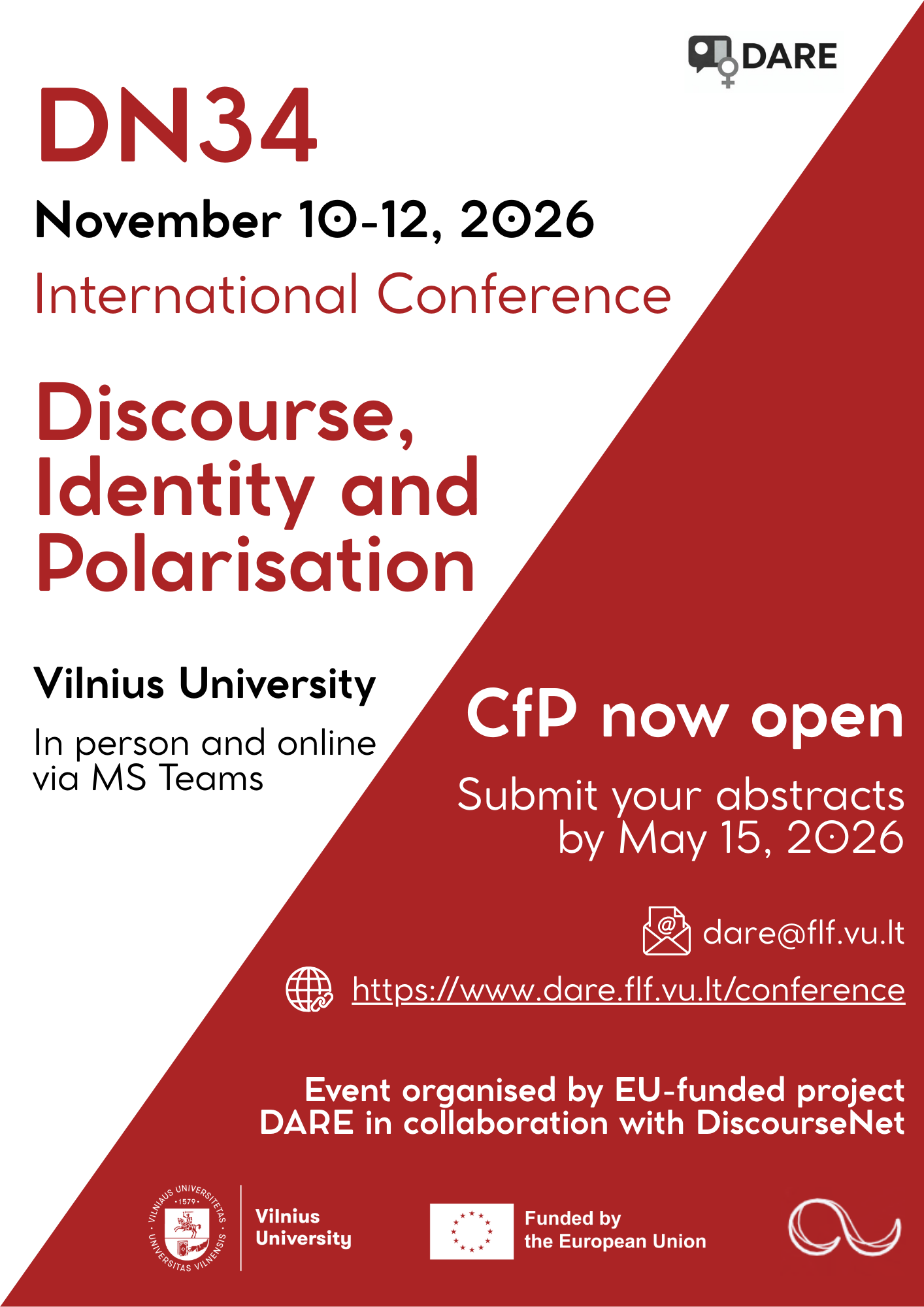 The poster with the CfP for DN34. The text on the poster is available as full text on the webpage of the event.