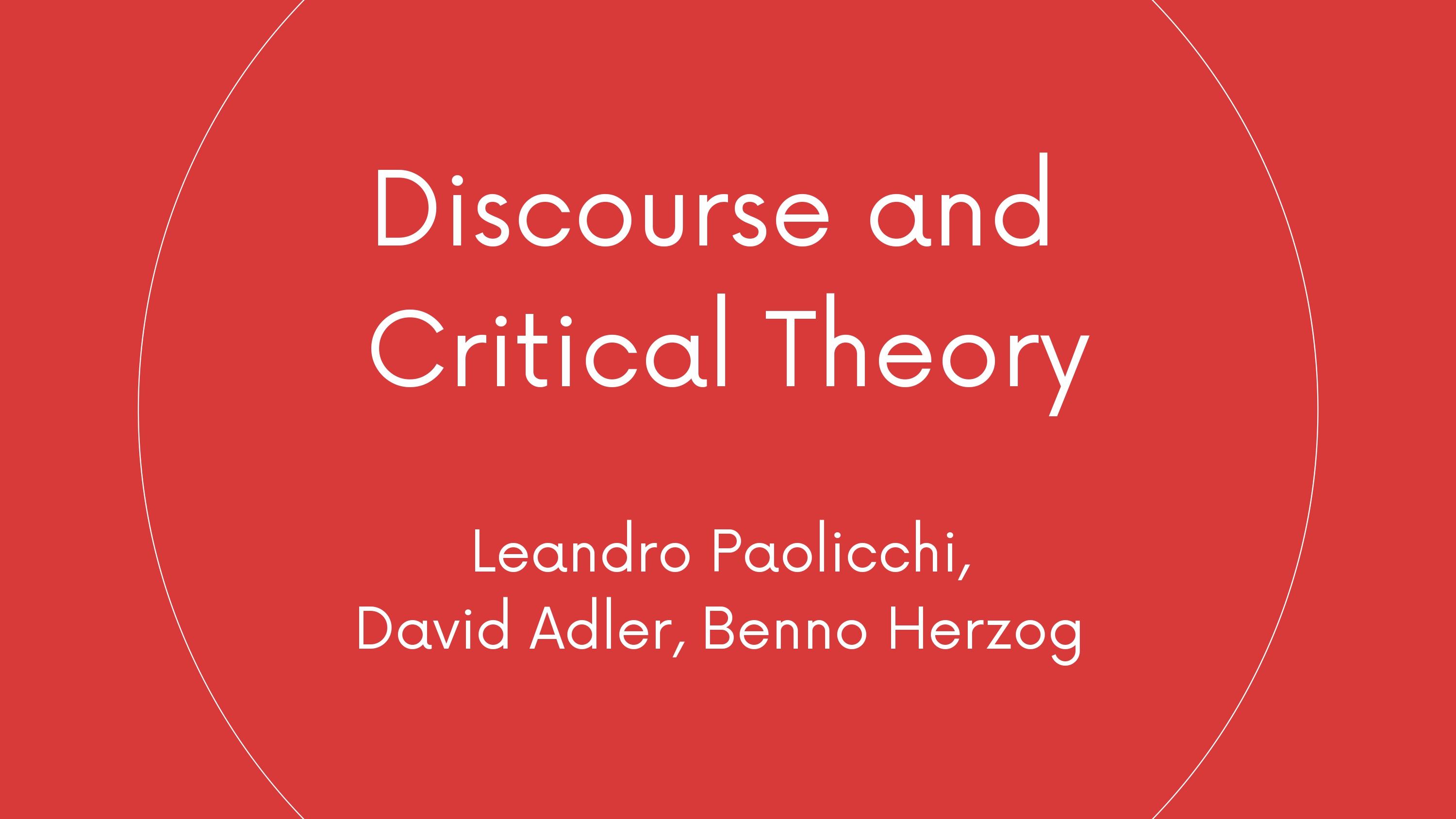 Discourses and critical theory