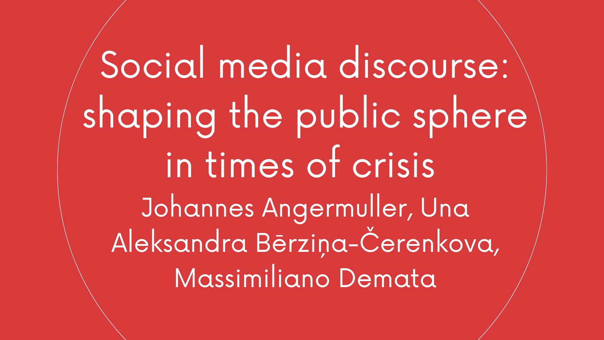 Social media discourse: shaping the public sphere in times of crisis